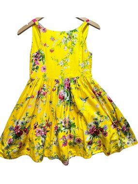 Polo Ralph Lauren Girls' A-Line Dress Sleeveless Size 10 Yellow Multi Floral